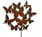 Mobile Preview: Gartenstecker Dekostecker Edelrost - Gartendeko Rost - Motiv Schmetterling Schwarm