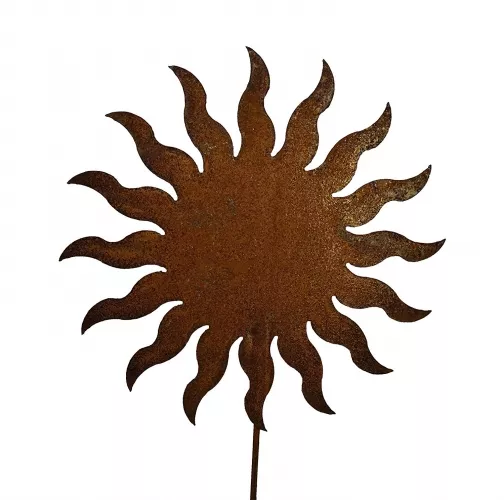 Gartenstecker Dekostecker Edelrost - Gartendeko Rost - Motiv Sonne